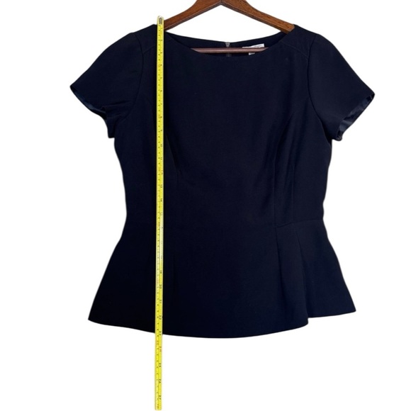 Halogen Black Business Dress Top, Short Sleeve with Zippered Back, Lined - Picture 6 of 16